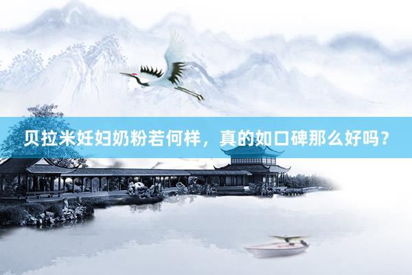 贝拉米妊妇奶粉若何样，真的如口碑那么好吗？