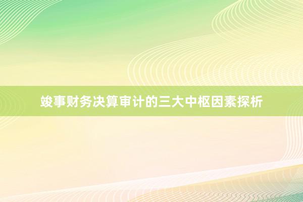 竣事财务决算审计的三大中枢因素探析